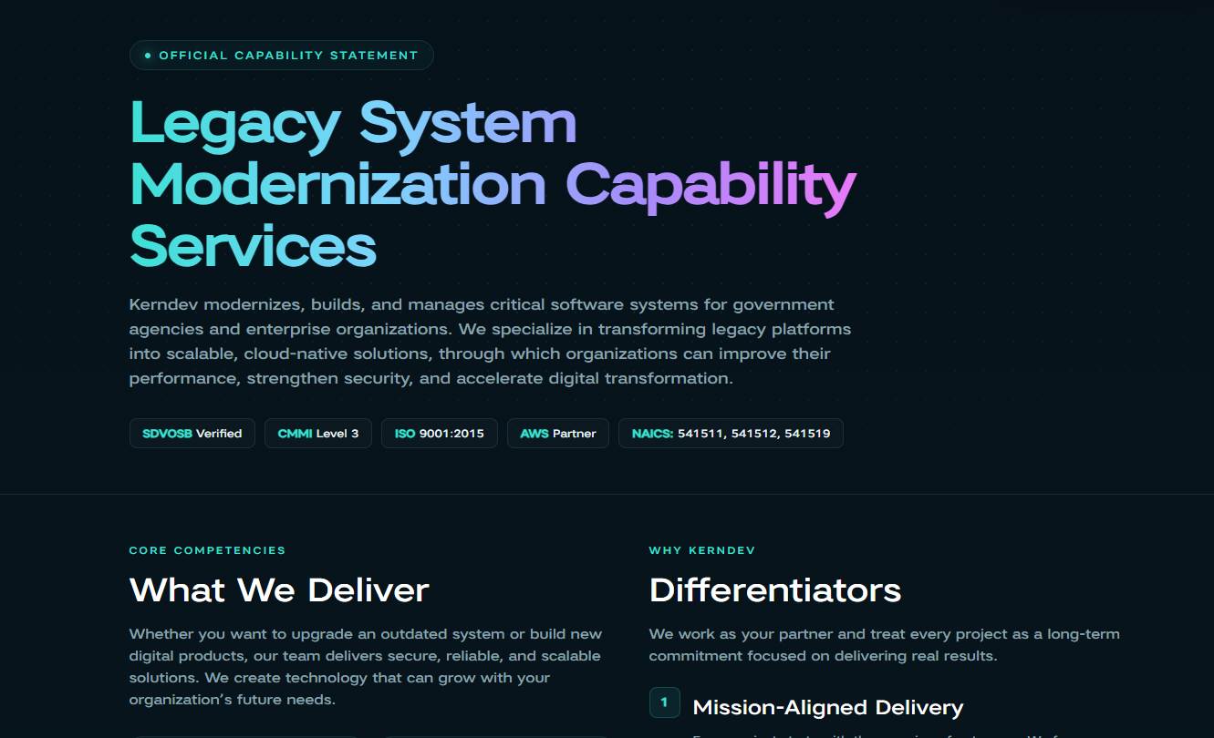 Legacy System Modernization Capability Services